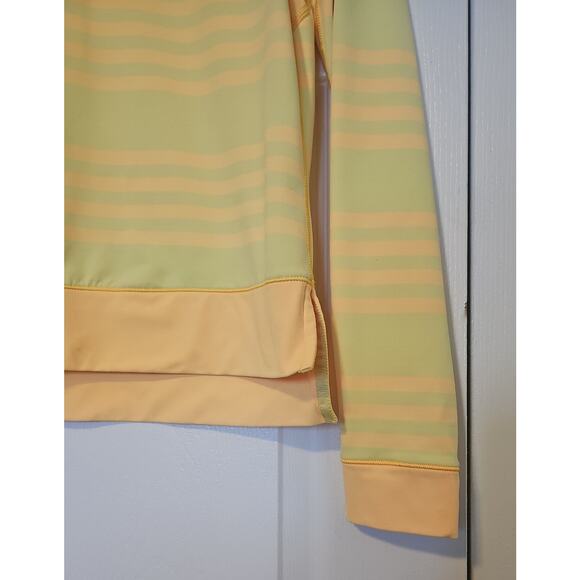 Lululemon Warm Up Crew Womens 4 Running Striped Yellow Yoga Activewear Long Slve - Picture 16 of 16